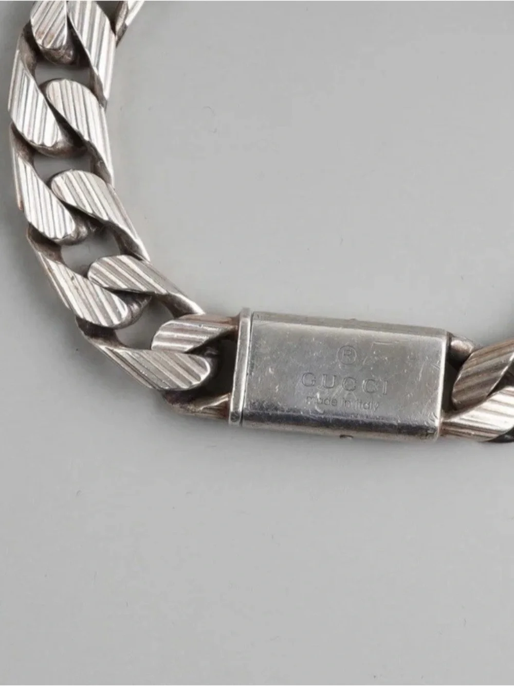 Gucci Silver Chunky Curb Chain Bracelet